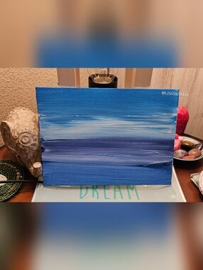 💙 Blue Abstract Canvas Wall Art - Modern Seascape